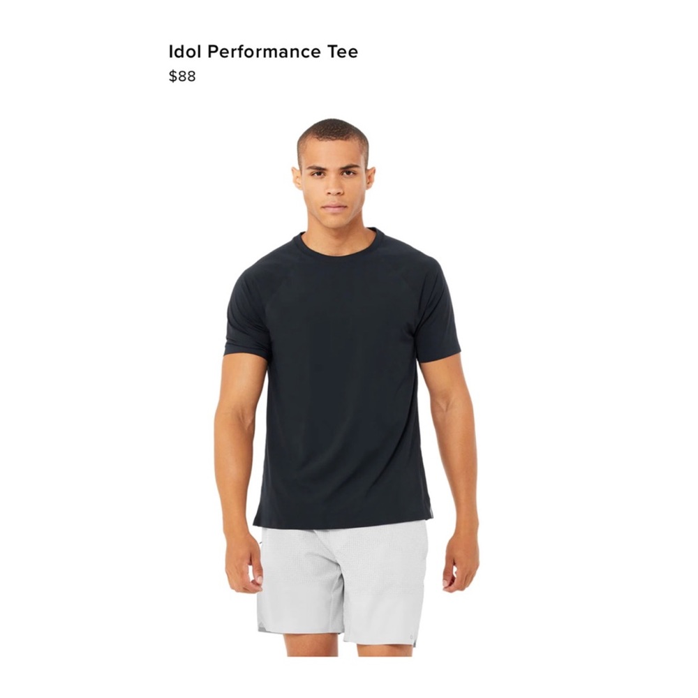 ALO YOGA performance idol tee, NAVY BLUE